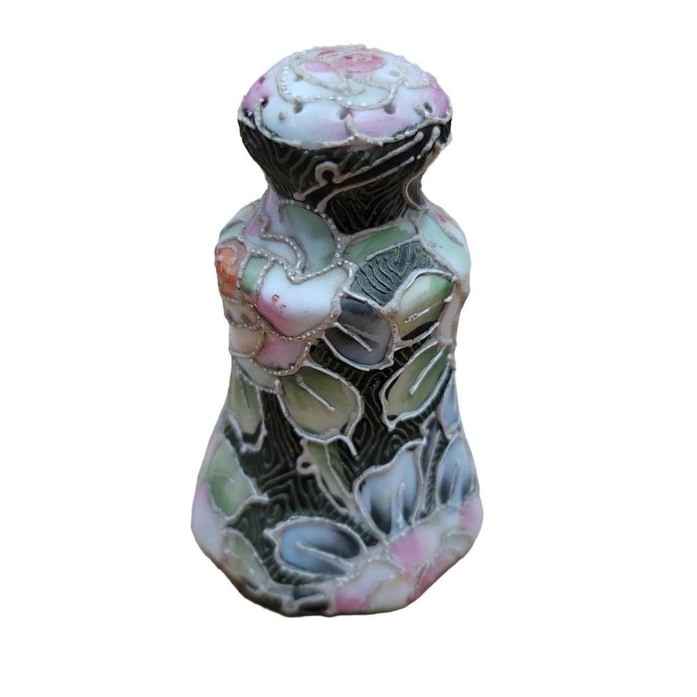 Asian Salt & Pepper Shaker W/ Hand Decorated Flowers